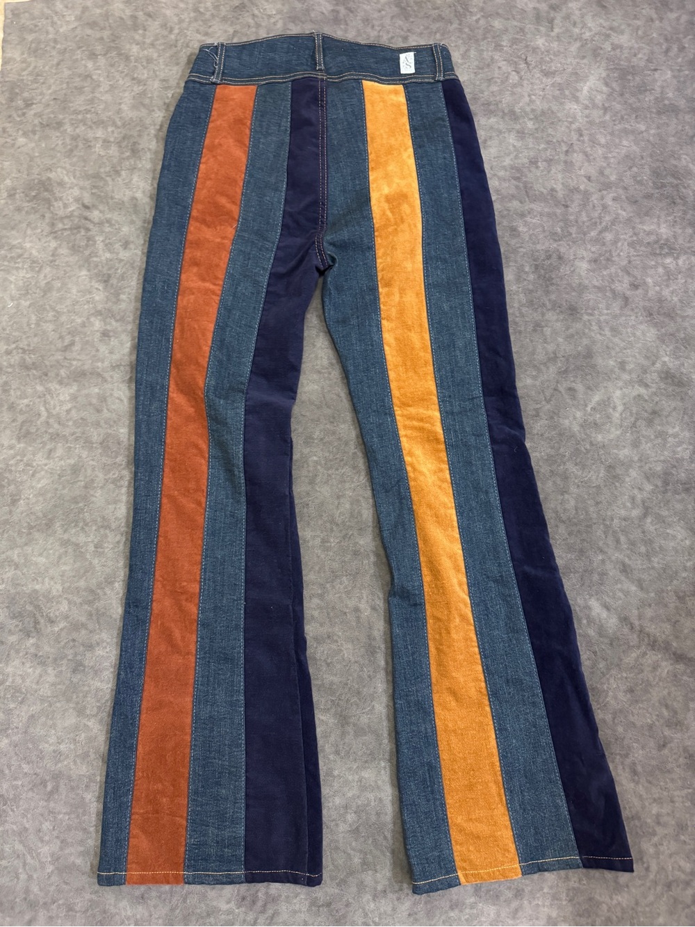 Women Altar D State Fun Retro Flare Denim Jeans Stripes Festival Boho Chic Sz29 - Picture 3 of 8